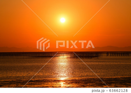 柳川市 風景 有明海夕景 柳川市 風景 有明海夕景 63662128