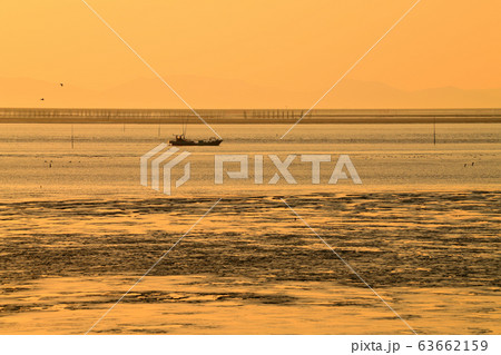 柳川市 風景 有明海夕景 柳川市 風景 有明海夕景 63662159