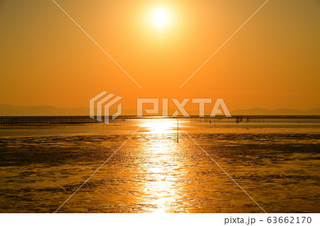 柳川市 風景 有明海夕景 柳川市 風景 有明海夕景 63662170