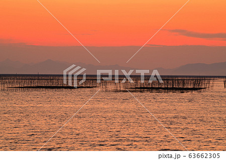 柳川市 風景 有明海夕景 柳川市 風景 有明海夕景 63662305