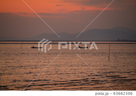 柳川市 風景 有明海夕景 柳川市 風景 有明海夕景 63662306