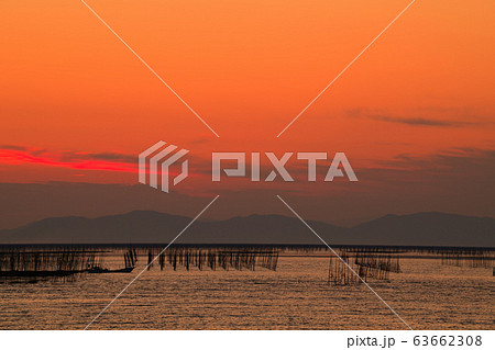 柳川市 風景 有明海夕景 柳川市 風景 有明海夕景 63662308