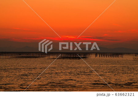 柳川市 風景 有明海夕景 柳川市 風景 有明海夕景 63662321
