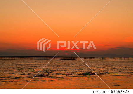 柳川市 風景 有明海夕景 柳川市 風景 有明海夕景 63662323