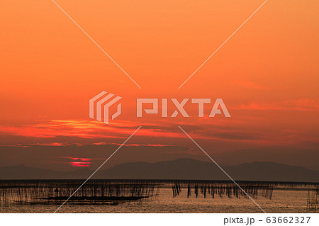 柳川市　風景　有明海夕景 63662327