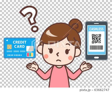 Cashless payment doubt female 63662747