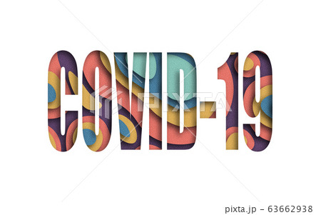 Multicolored Inscription COVID-19 on white background banner Multicolored Inscription COVID-19 on white background banner 63662938