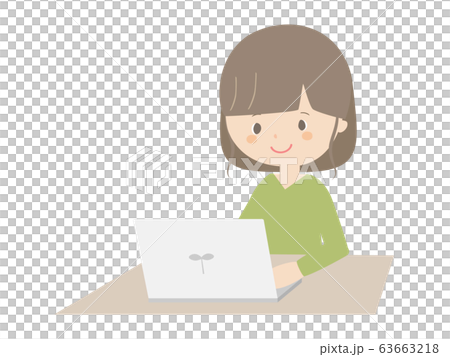 ノートパソコンを使う女性 63663218