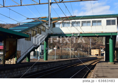 早春の北海道室蘭市JR輪西駅の風景を撮影 63663483