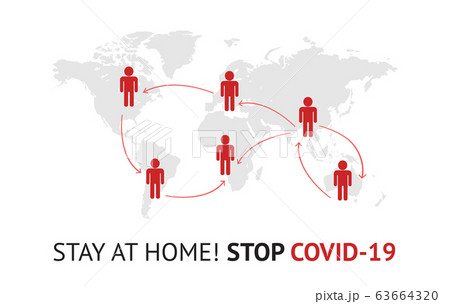 2019-nCoV Covid spread vector infographic stay at home 63664320