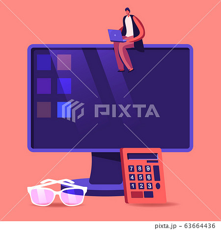 Consulting Auditor Auditing Financial Report Data of Company Balance Statement Sitting on Huge Computer Desktop Consulting Auditor Auditing Financial Report Data of Company Balance Statement Sitting on Huge Computer Desktop 63664436