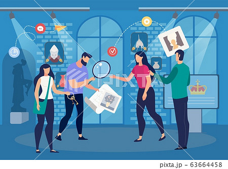 People Solving Mystery in Quest Room Vector 63664458