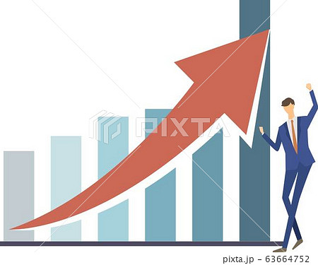グラフ ビジネス 成長 チャート 上昇ベクター イラストのイラスト素材 63664752 Pixta