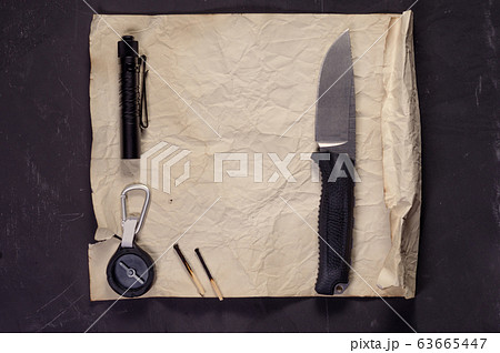 Tools for survival in a complex estate. Top view. 63665447