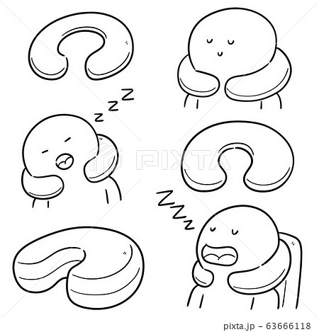 vector set of neck pillow - Stock Illustration [63666118] - PIXTA