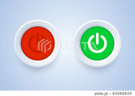 Power off and power on button in 3d style. 63666839