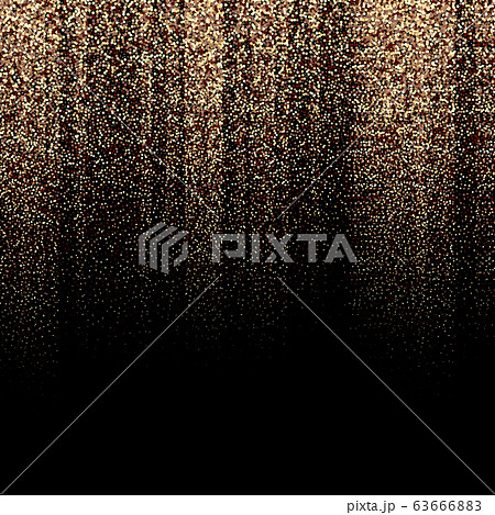 Gold glitter texture on a black background. Golden explosion of confetti. Golden grainy abstract texture on a black background. Design element. Vector illustration 63666883
