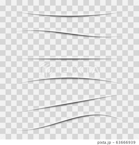 Paper sheet shadow effect. Vector transparent realistic shadows set for advertising banner templates.Vector shadow with multiply layer effect. 63666939