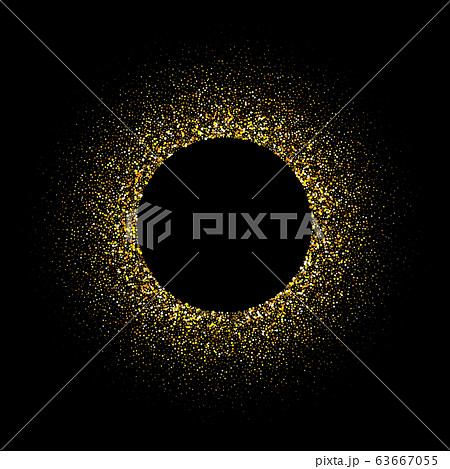 Vector golden glitter background with copy space. Golden star dust glam circle. 63667055