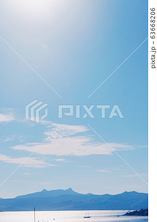 Sea view and mountains in the Mediterranean at sunset, summer vacation travel and holiday destination 63668206