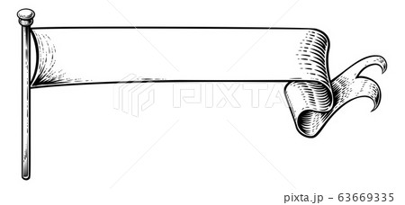 Flag Scrolls Vintage Paper Banner Ribbon 63669335