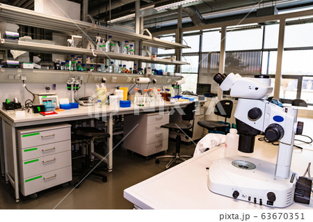 Equipment in empty laboratory prepared for work Equipment in empty laboratory prepared for work 63670351