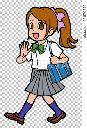 女子高生 夏のイラスト素材