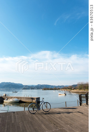 東郷池 サイクリング 青空 東郷池 サイクリング 青空 63670513