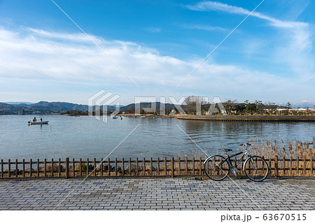 東郷池 サイクリング 青空 東郷池 サイクリング 青空 63670515