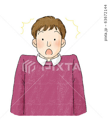 男性　表情　（驚き） 63672144