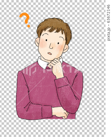 男性　表情　（疑問） 63672146