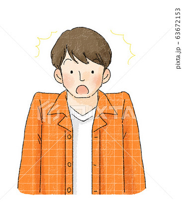 男性　表情　（驚き） 63672153