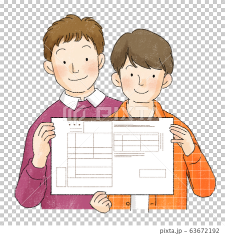 カップル　同性　男性　LGBTQ（婚姻届け） 63672192