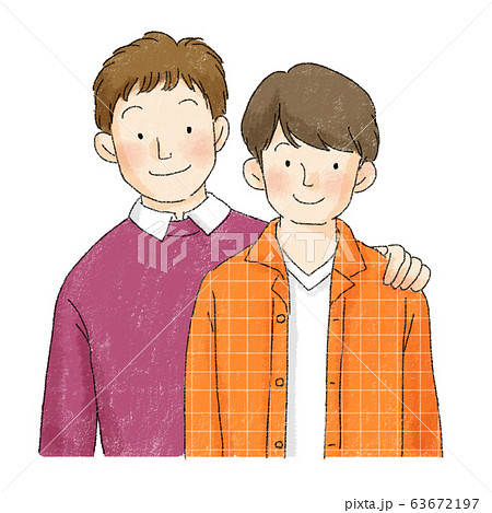カップル　同性　男性　LGBTQ（笑顔） 63672197