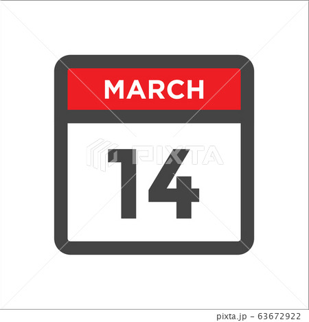 March 14 calendar icon with day of month 63672922