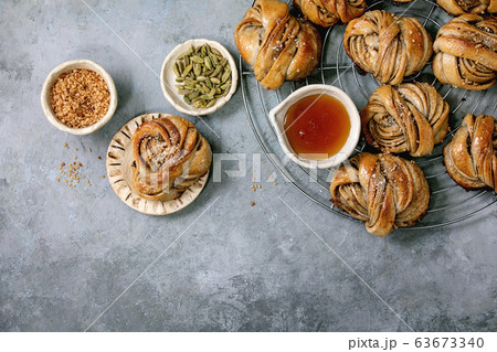 Swedish cardamom buns Kanelbulle 63673340