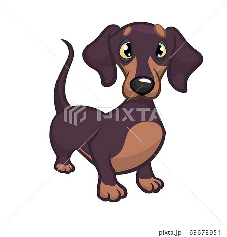 Cute cartoon funny dog. Vector illustration 63673954