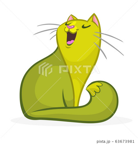 Cartoon Funny Fat Cat Illustrationのイラスト素材