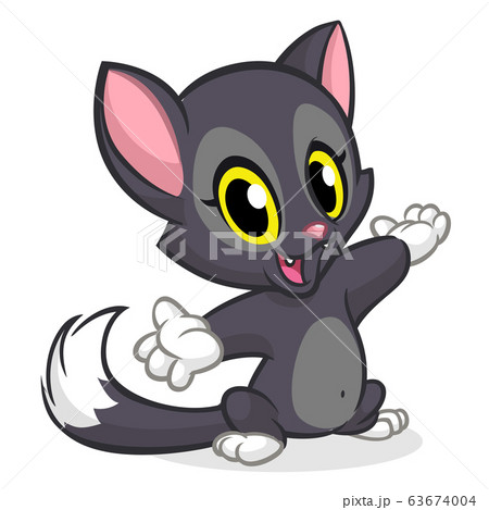 Cartoon Funny Fat Cat Illustrationのイラスト素材