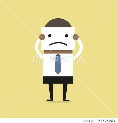 African Businessman Hide His Real Face By のイラスト素材