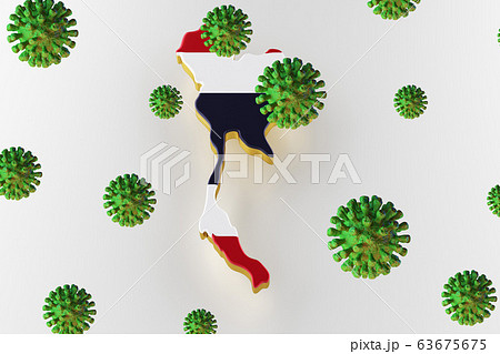 Thailand flag on a map. 3d render 63675675