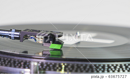Close-up of modern turntable vinyl record player 63675727