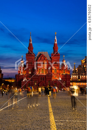 The State Historical Museum at dusk, Moscow 63676002
