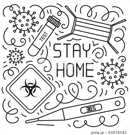 Coronavirus hand drawn vector doodles 63676583