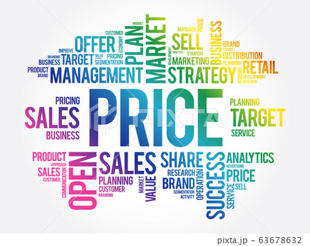 PRICE word cloud collage 63678632