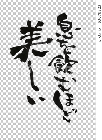 息を飲むほど美しい 筆文字 63679523