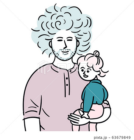 子供をだっこする男性　ほとけスマイル 63679849