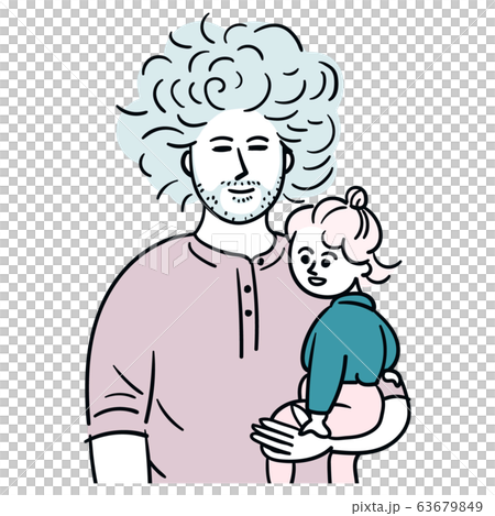 子供をだっこする男性　ほとけスマイル 63679849