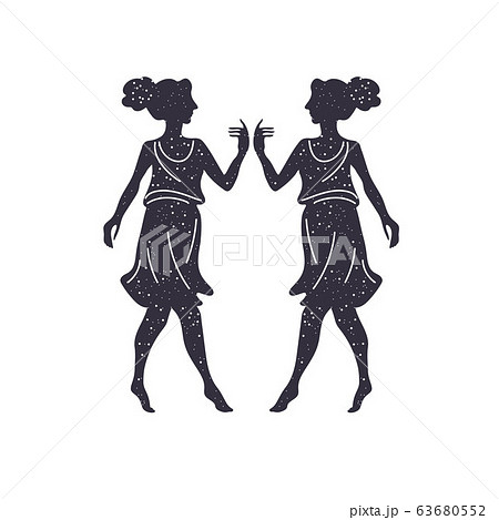 Zodiac sign Gemini. The symbol of the astrological horoscope. 63680552