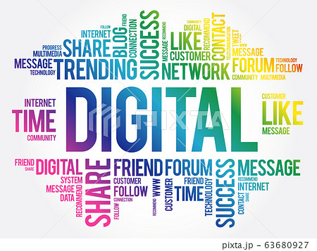 Digital word cloud concept Digital word cloud concept 63680927